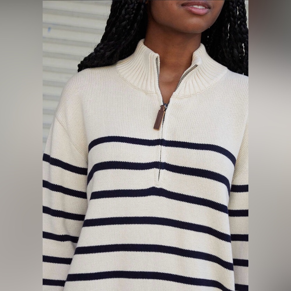 Brandy Melville Striped Half Zip